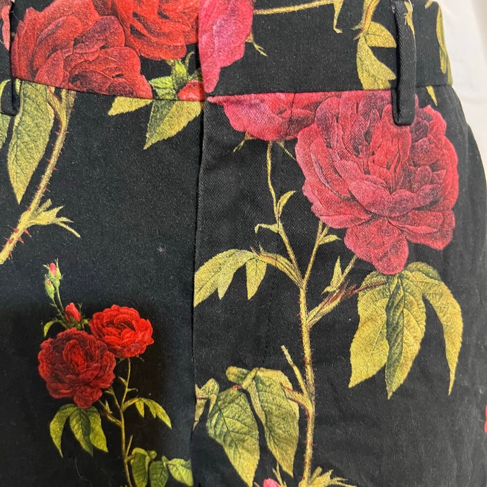 Floral Print Pants Rose Pattern Statement Trousers Super Skinny - Picture 11 of 11